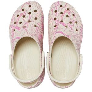 SOLD - Crocs Snakeskin Platforms in Bone/Multi